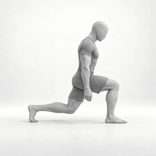Lunge front-heel raises. Position 1 of 2